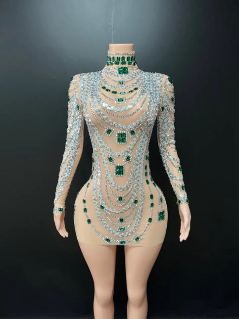 EMERALD GODDESS DRESS