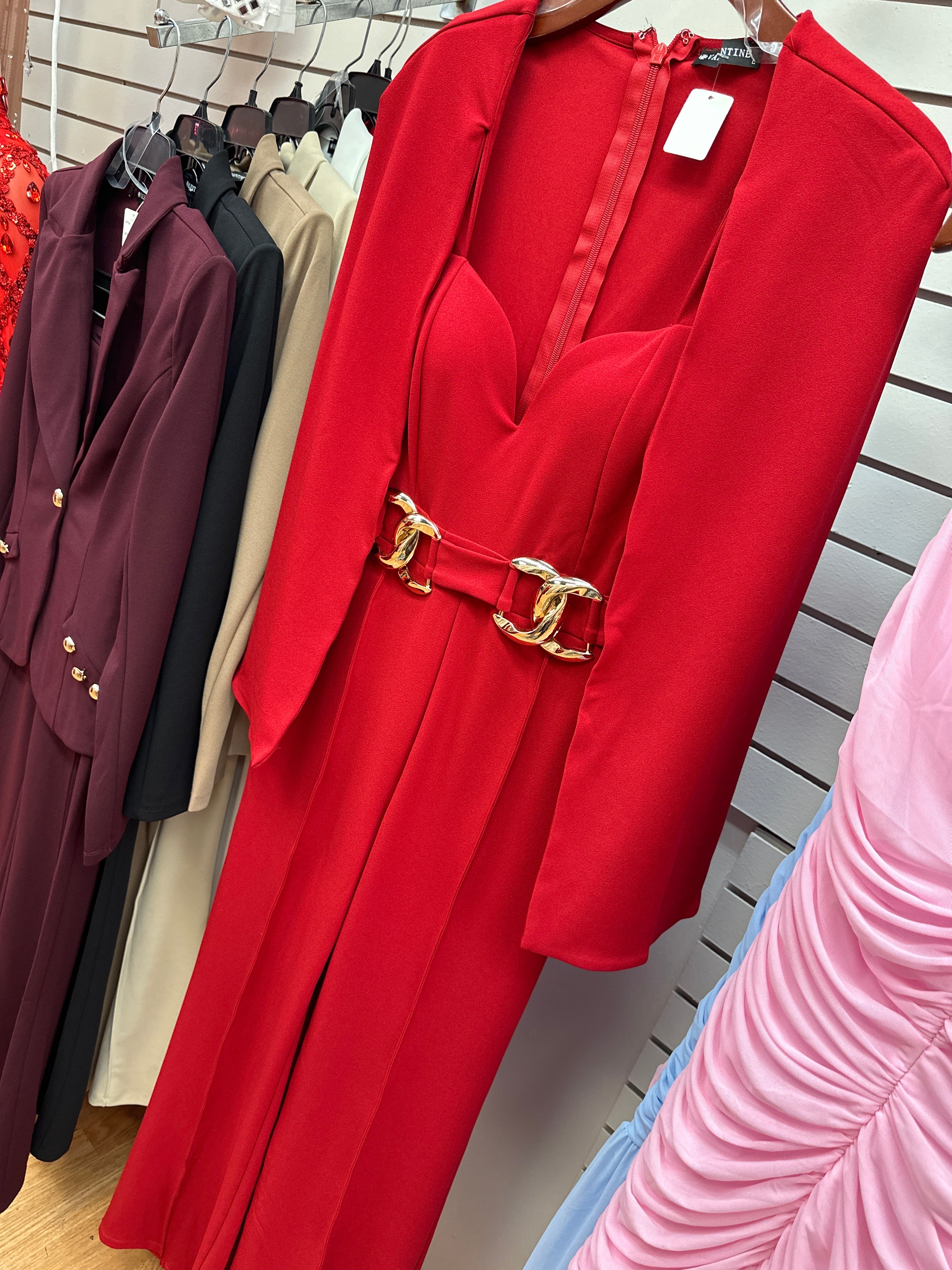 Crimson Elegance Jumpsuit