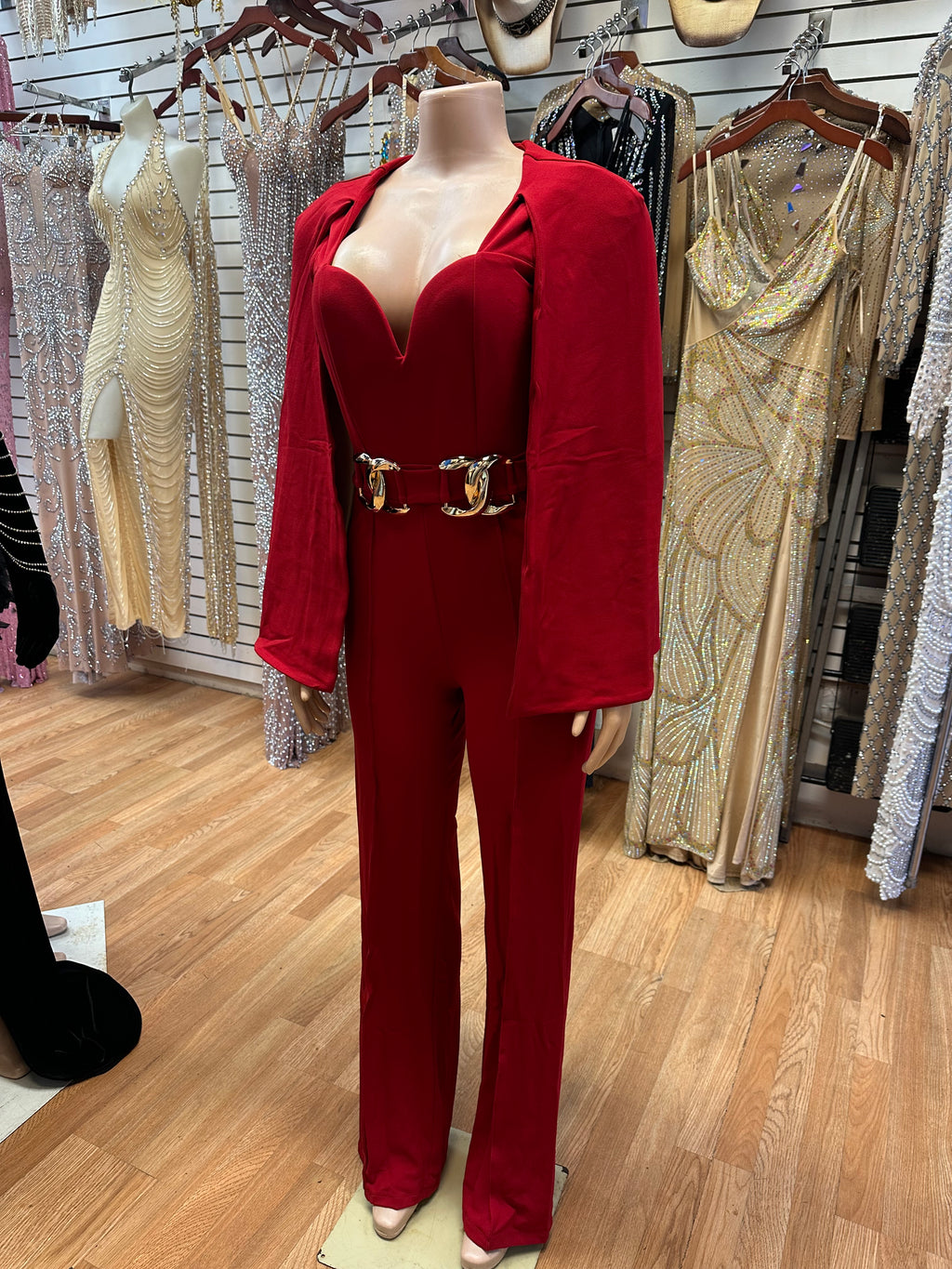 Crimson Elegance Jumpsuit