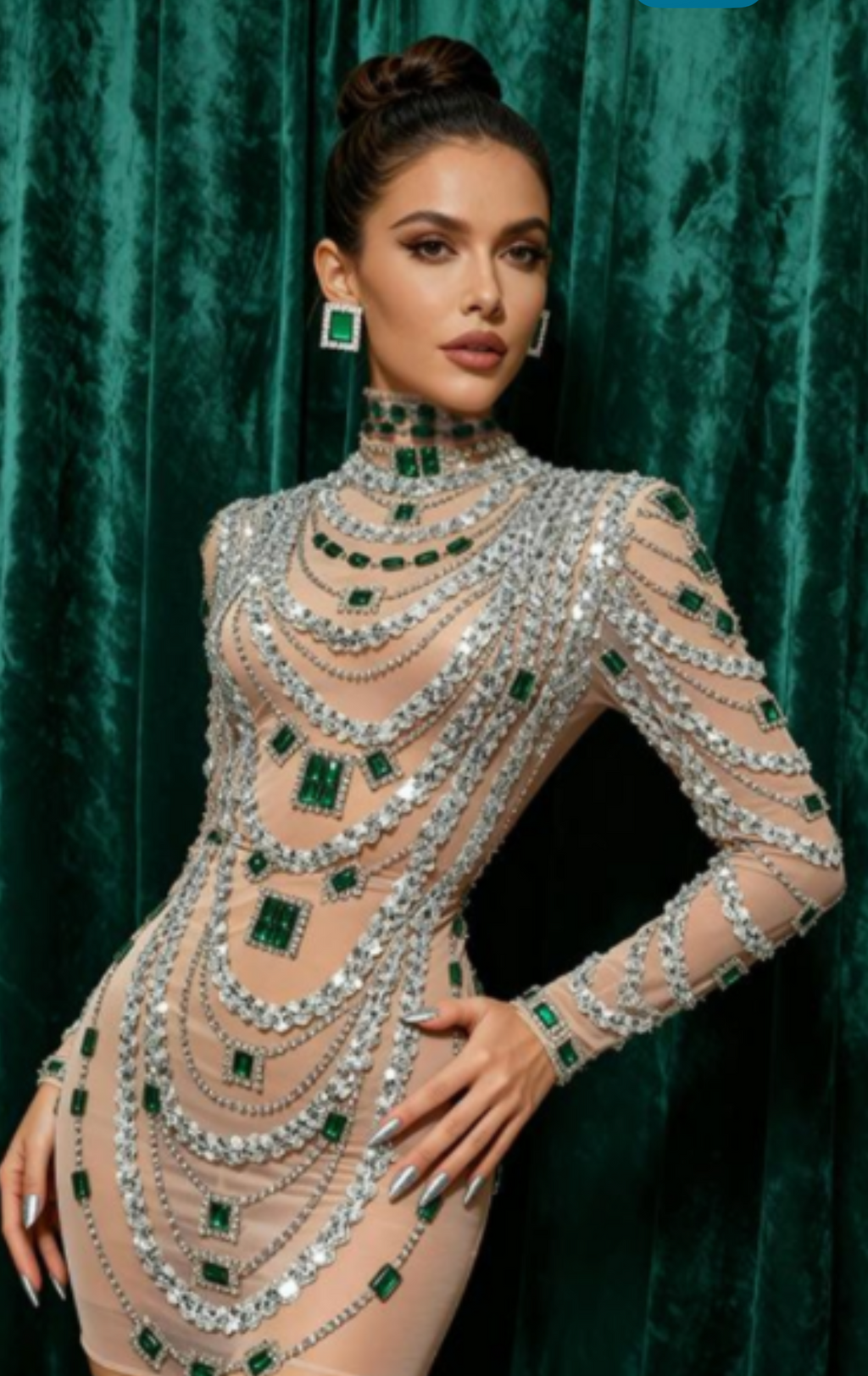 EMERALD GODDESS DRESS