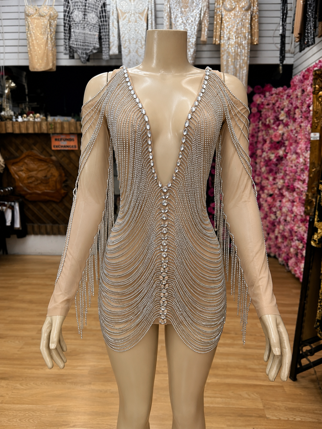 Radiant Cascade Mini Dress